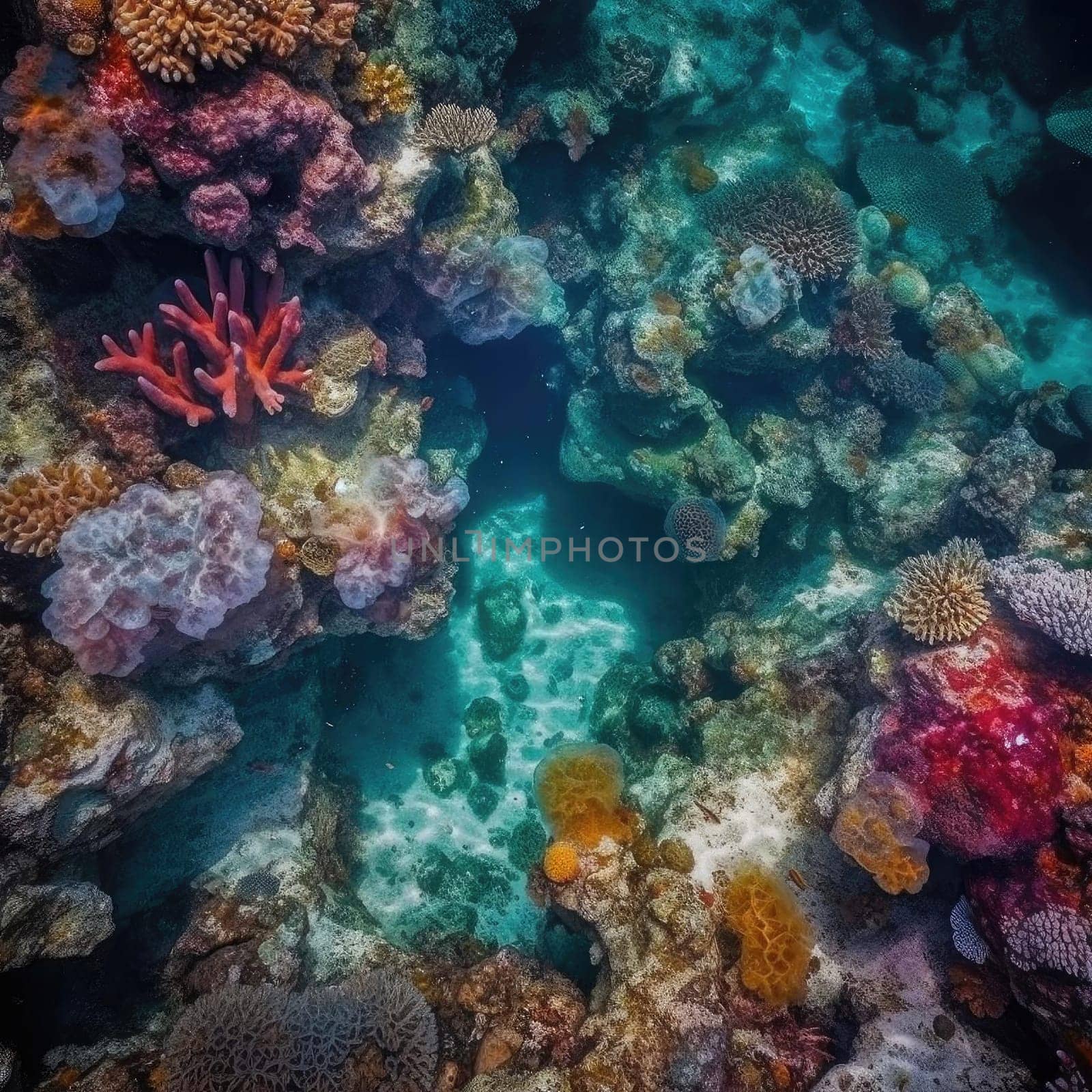 Underwater view of the coral reef