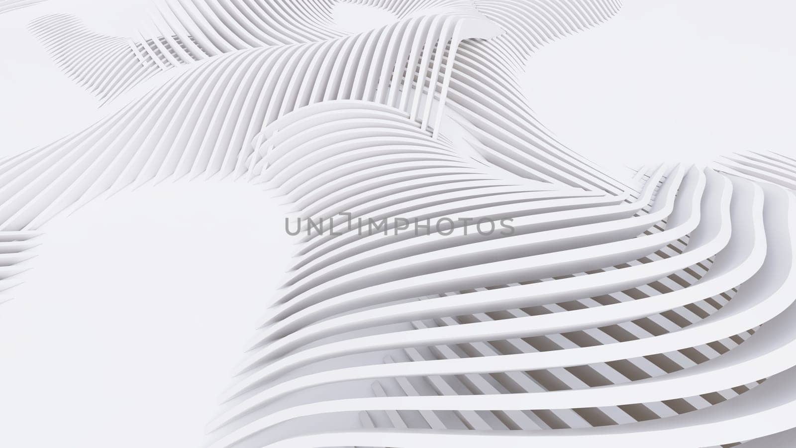 Abstract Curved Shapes. White Circular Background. Abstract background. 3d illustration
