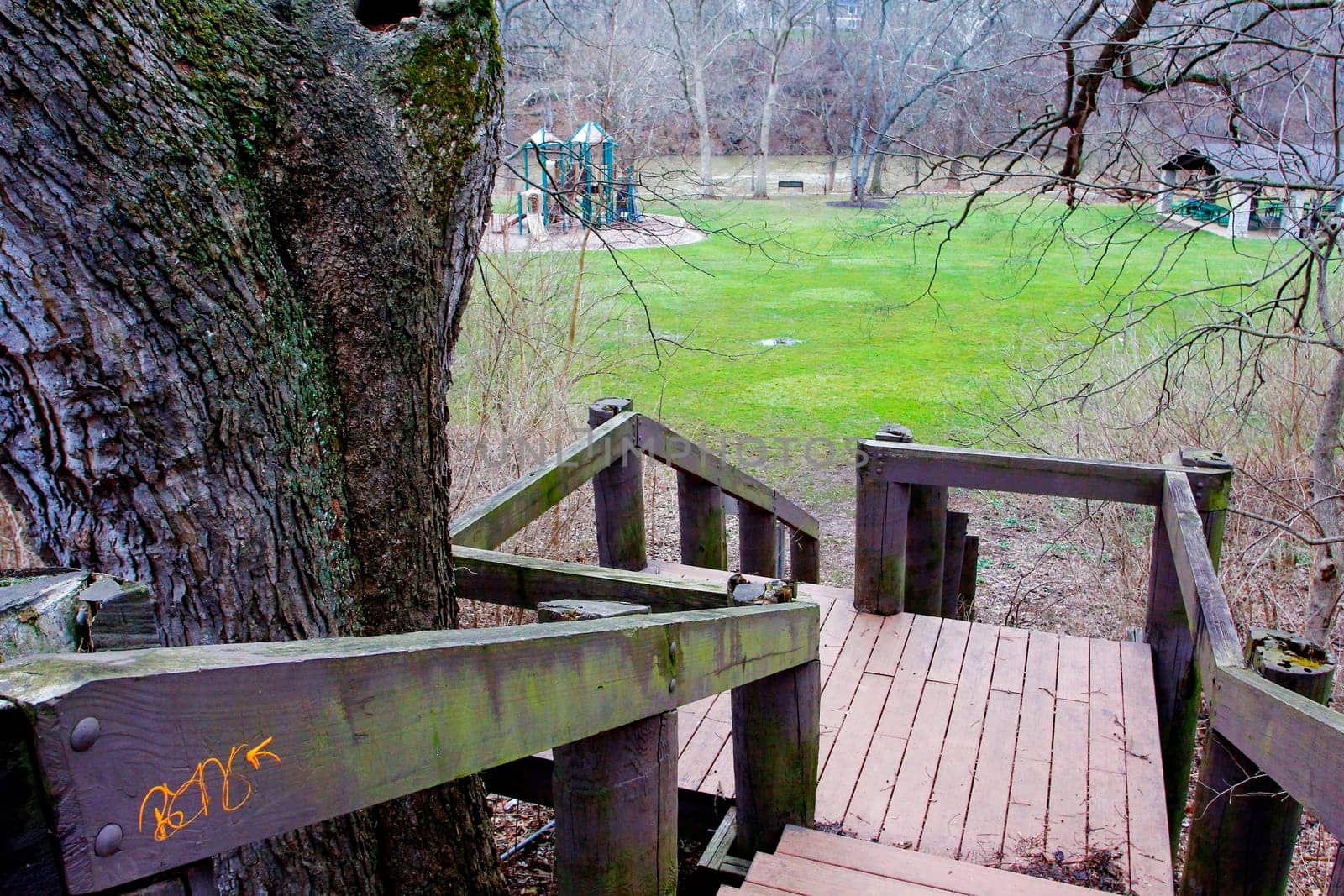 Stairs at Scioto Park in Late Winter, Dublin Ohio