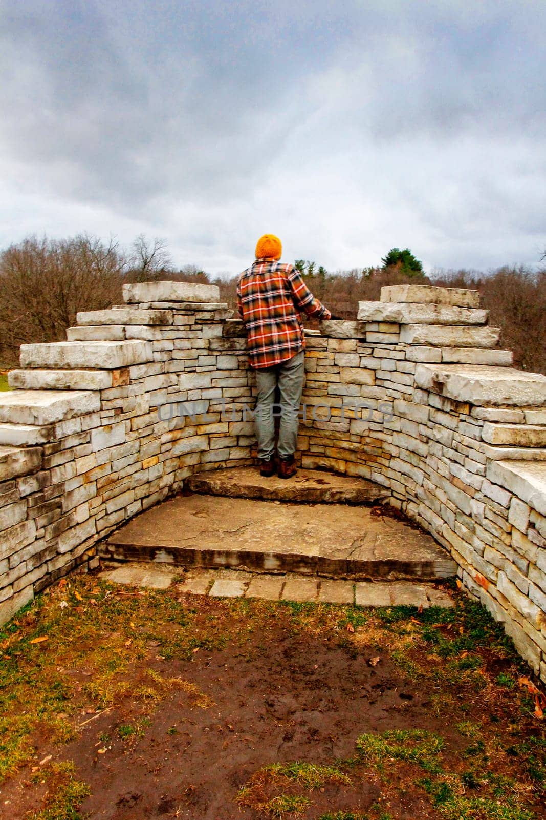 Chief Leatherlips Structure, Scioto Park in Late Winter, Dublin, Ohio