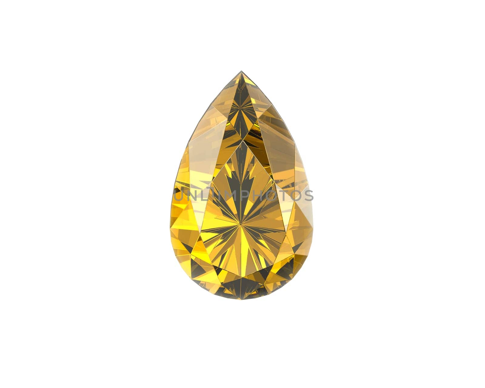 Yellow Diamond Gemstone with high quality on a white background