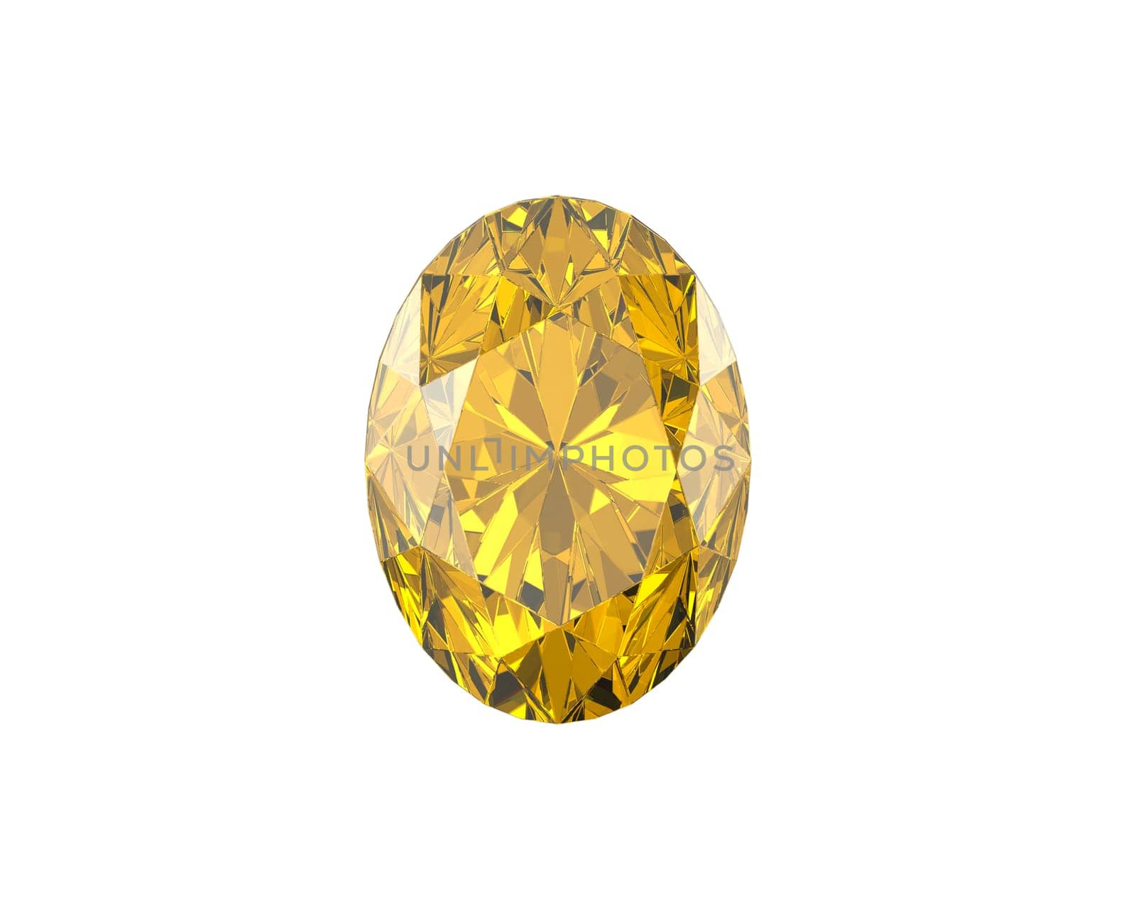 Yellow Diamond Gemstone with high quality on a white background