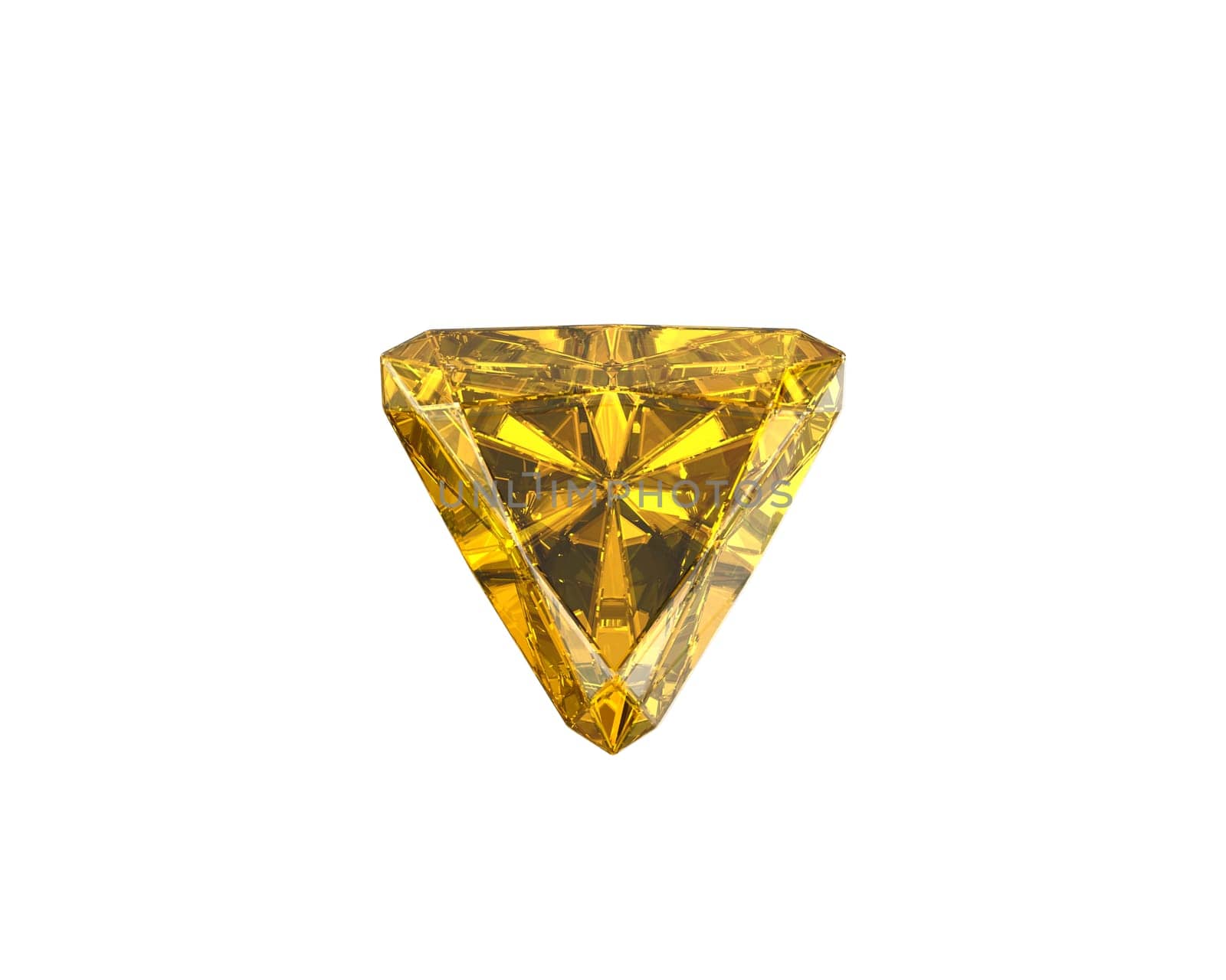Yellow Diamond Gemstone with high quality on a white background