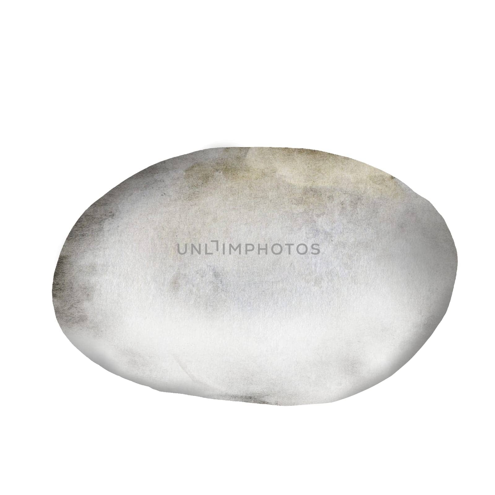 Stone watercolor illustration. Hand drawn sea rock on white background. Nature clip art. Ideal for posters and spa salon decoration. High quality illustration