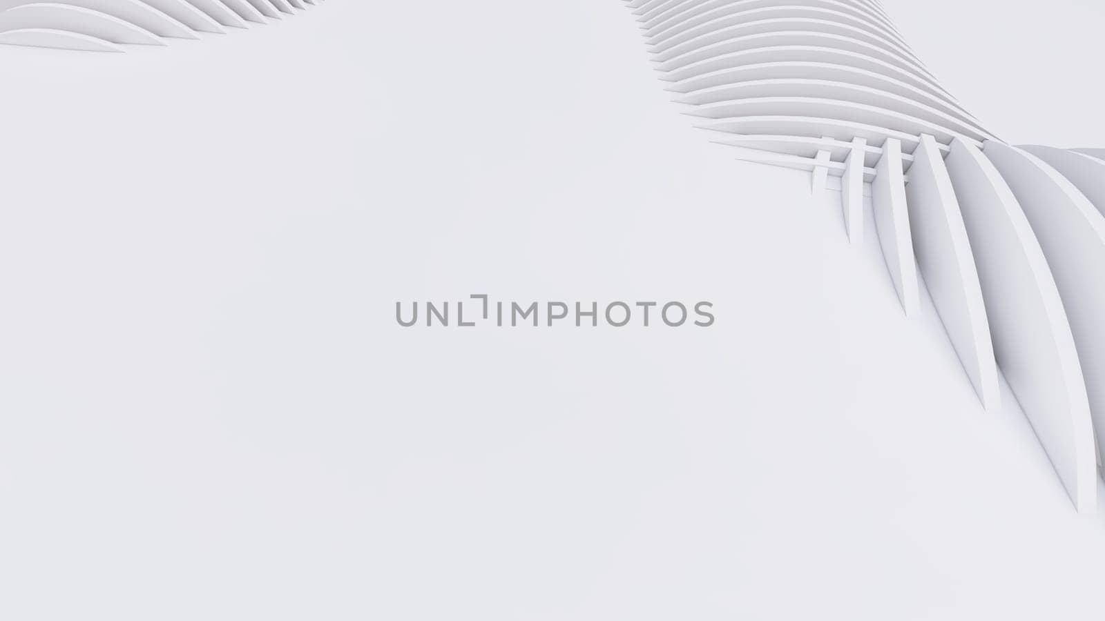 Abstract Curved Shapes. White Circular Background. Abstract background. 3d illustration