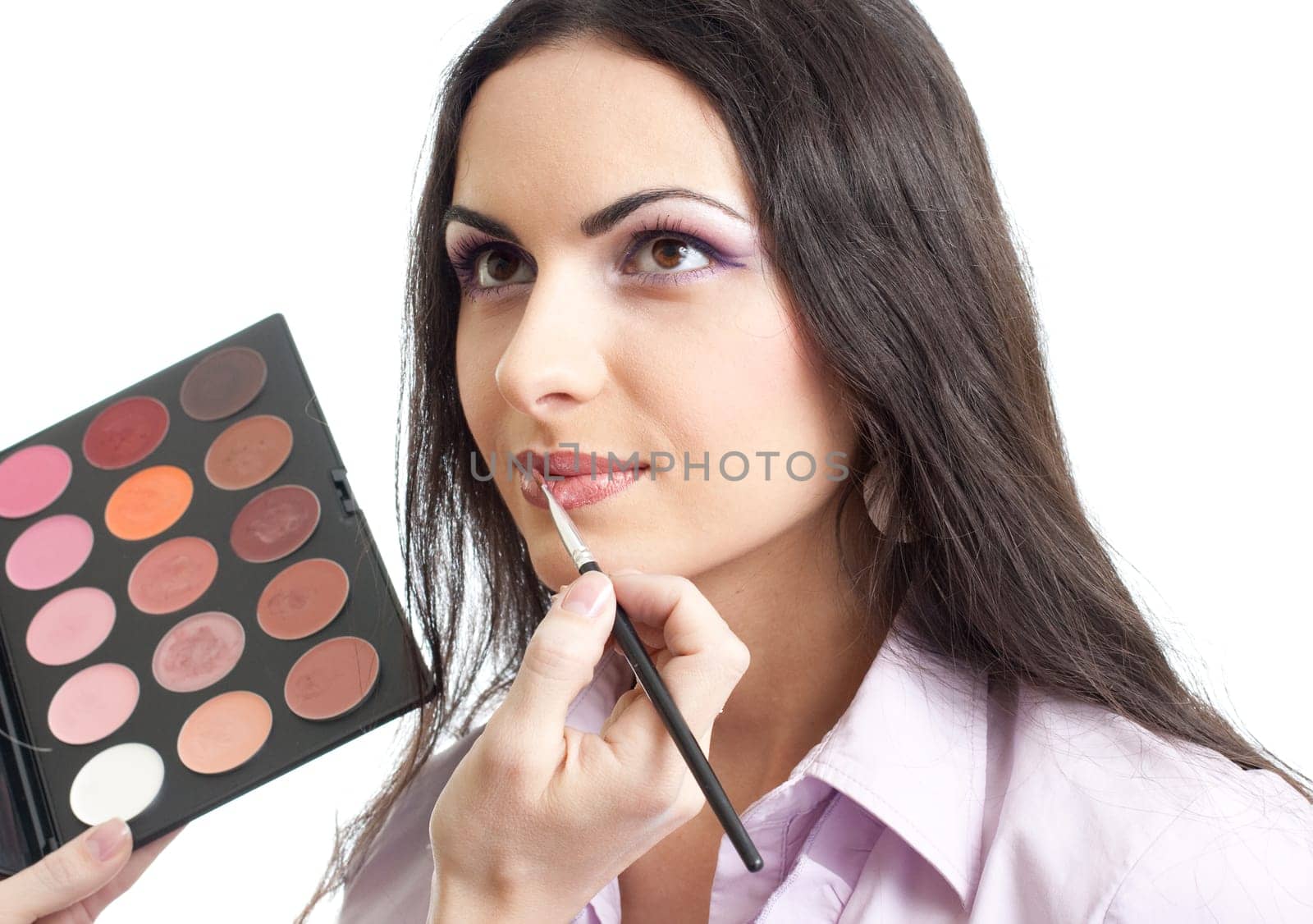 Makeup lips applying