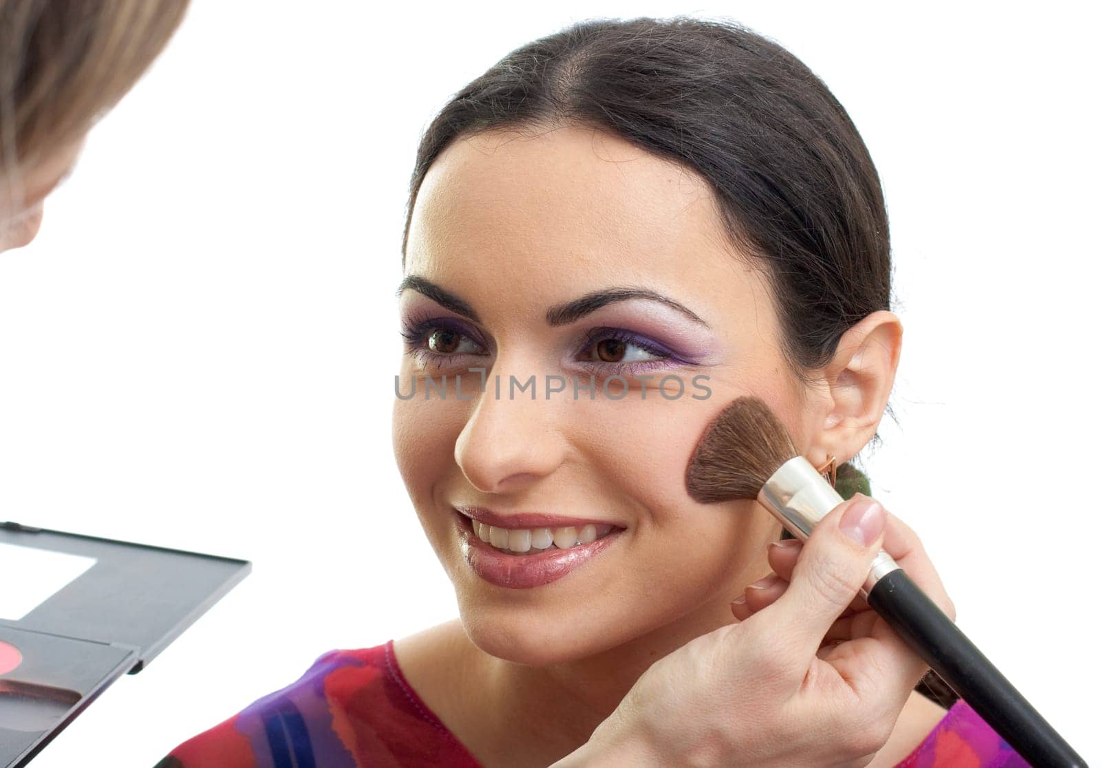 Makeup applying blusher