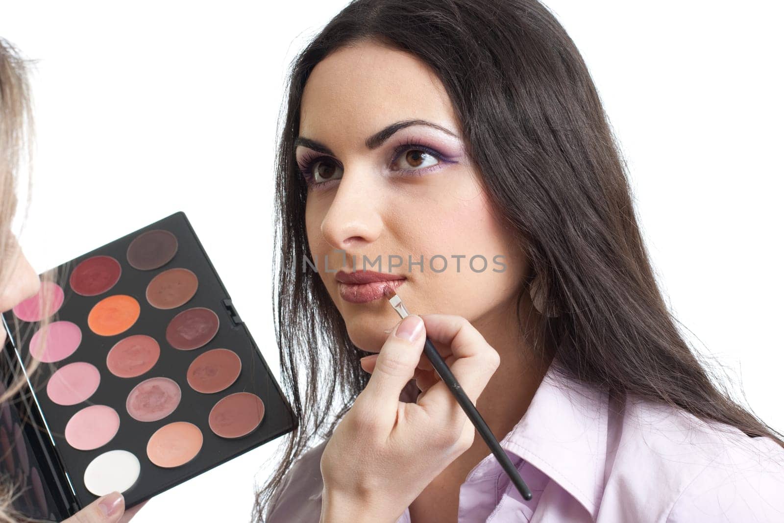 Makeup lips applying
