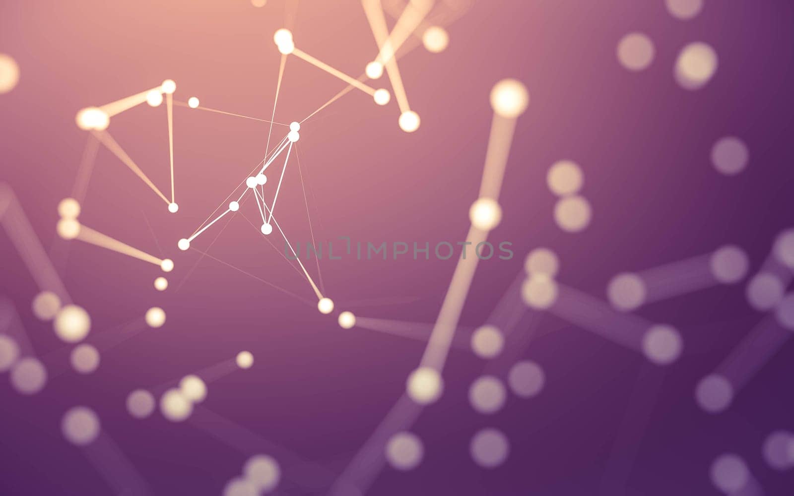 3d Abstract background. Molecules technology with polygonal shapes, connecting dots and lines. Connection structure. Big data visualization. 3d background.