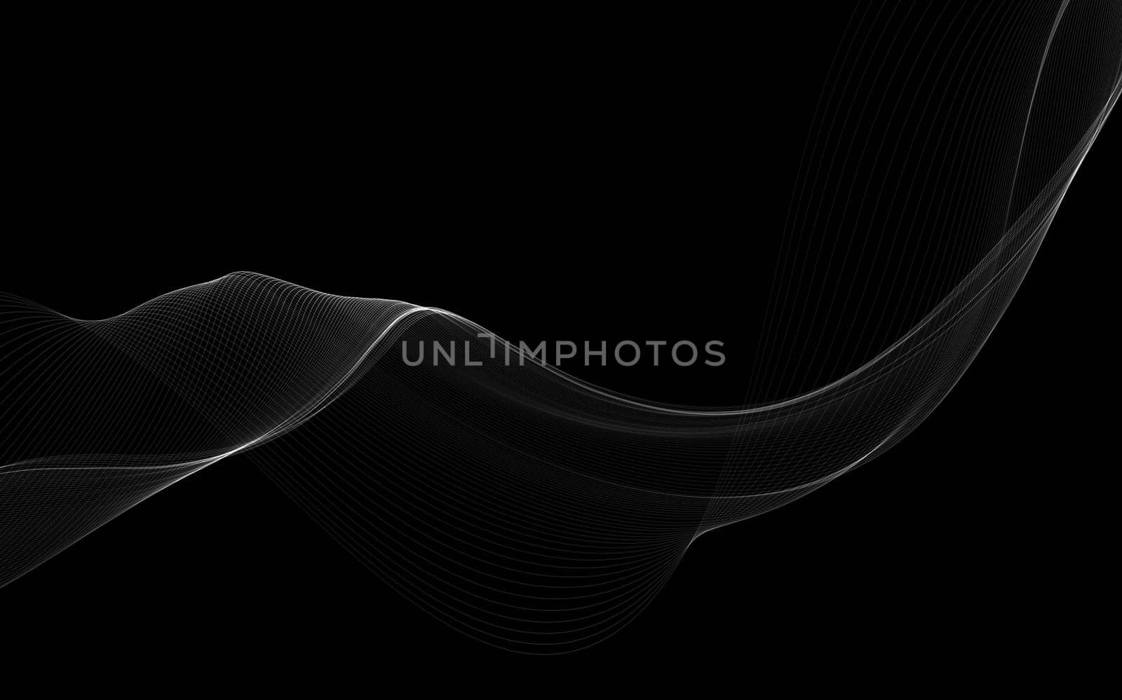 Dark abstract background with a glowing abstract waves, abstract background