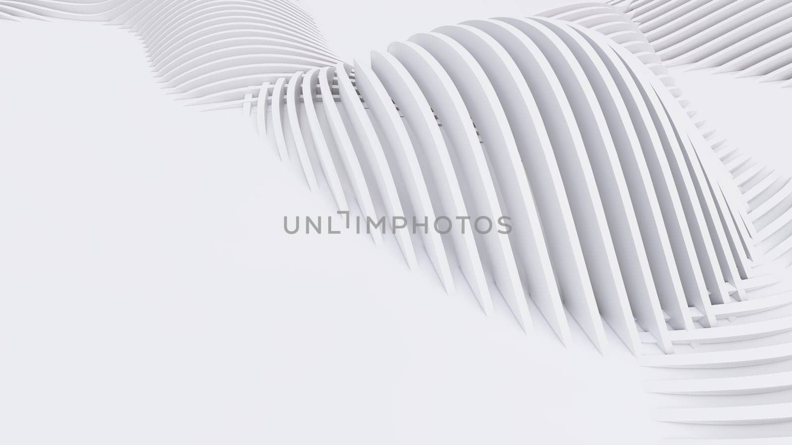 Abstract Curved Shapes. White Circular Background. Abstract background. 3d illustration