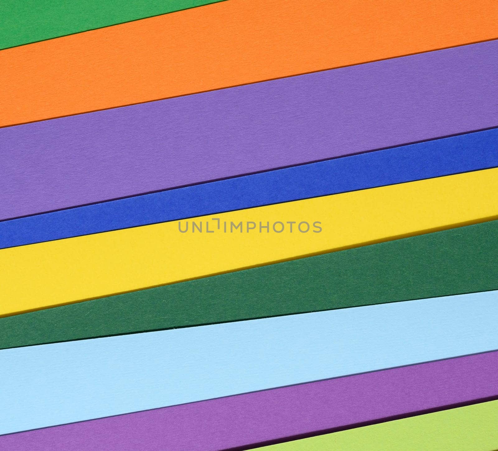 Colorful diagonal paper stripes, close up