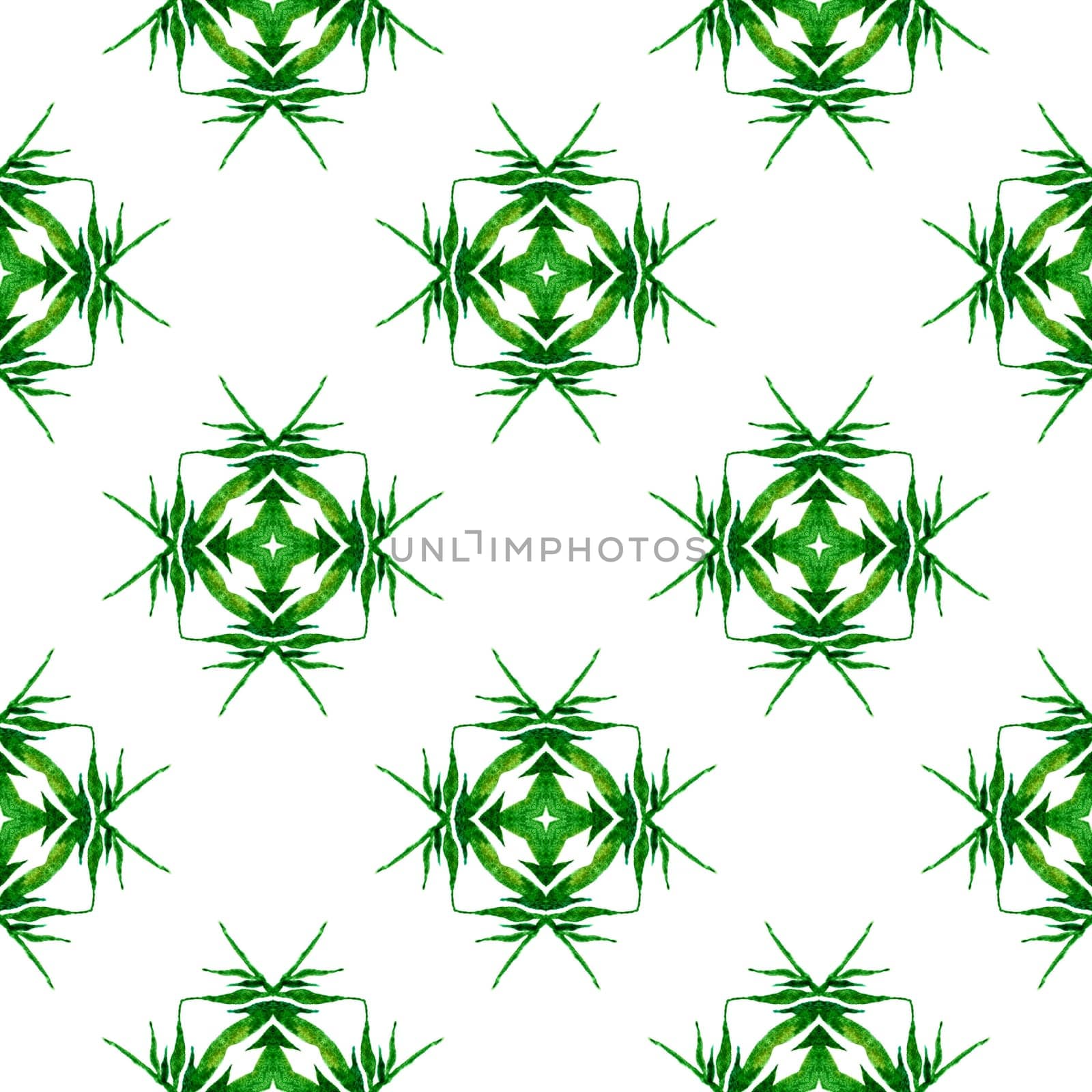 Arabesque hand drawn design. Green quaint boho chic summer design. Oriental arabesque hand drawn border. Textile ready classy print, swimwear fabric, wallpaper, wrapping.