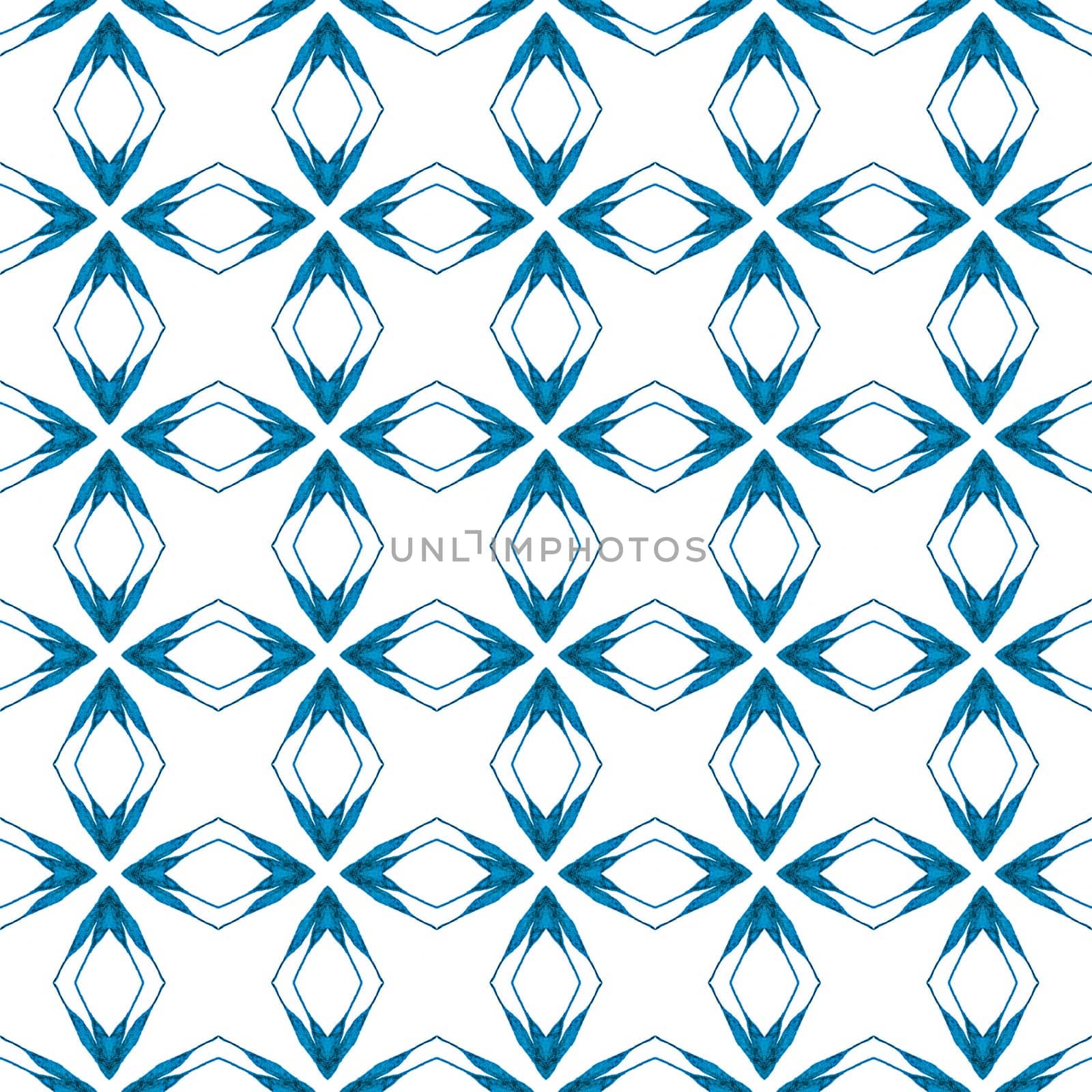 Tropical seamless pattern. Blue uncommon boho chic summer design. Hand drawn tropical seamless border. Textile ready pleasing print, swimwear fabric, wallpaper, wrapping.
