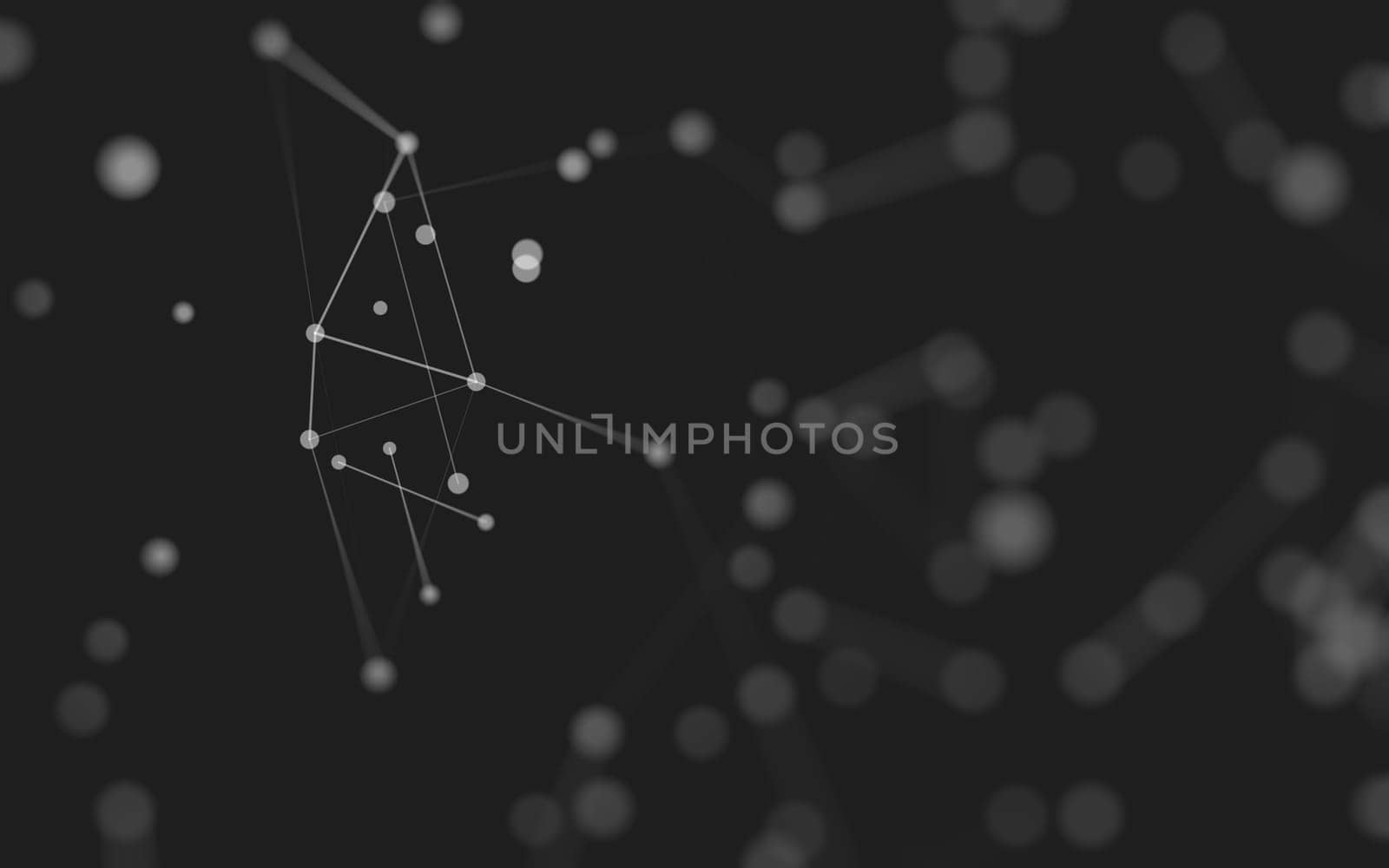 3d Abstract background. Molecules technology with polygonal shapes, connecting dots and lines. Connection structure. Big data visualization. 3d background. 