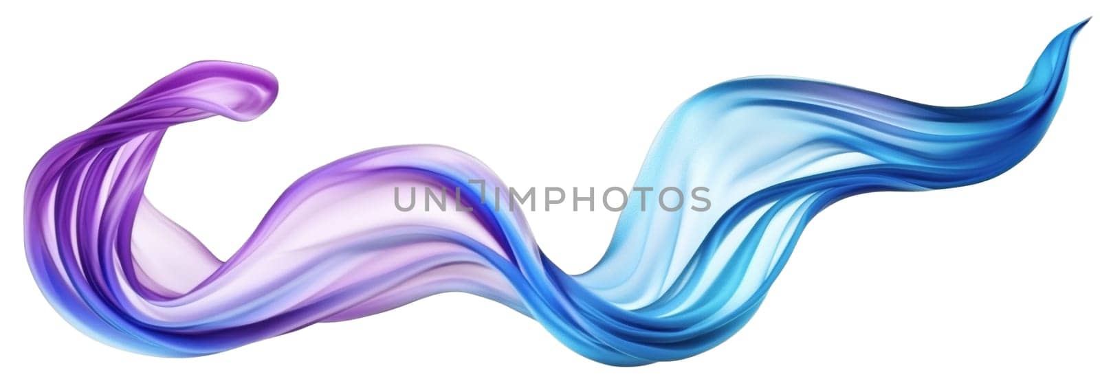 A swirling design of silk fabric undulates gracefully, showcasing rich shades of blue and purple.