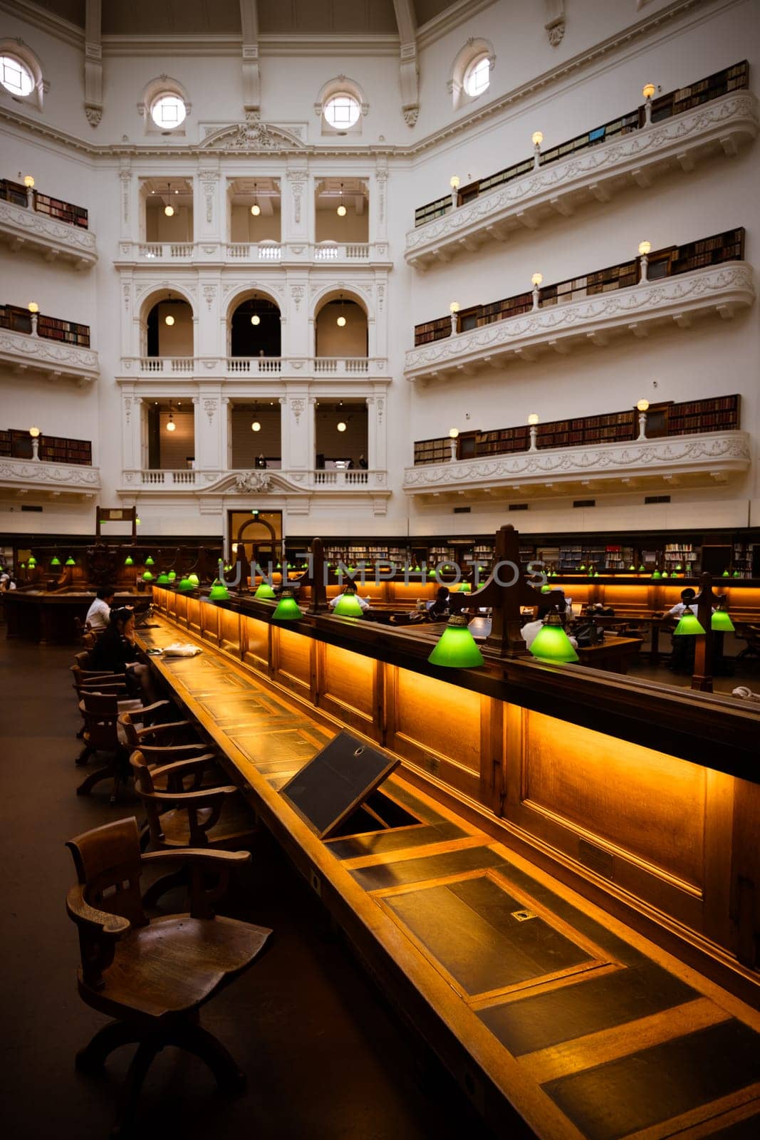 MELBOURNE, AUSTRALIA - DECEMBER 2 2023: The La Trobe Reading Room in the State Library of Victoria located in Melbourne, Victoria, Australia
