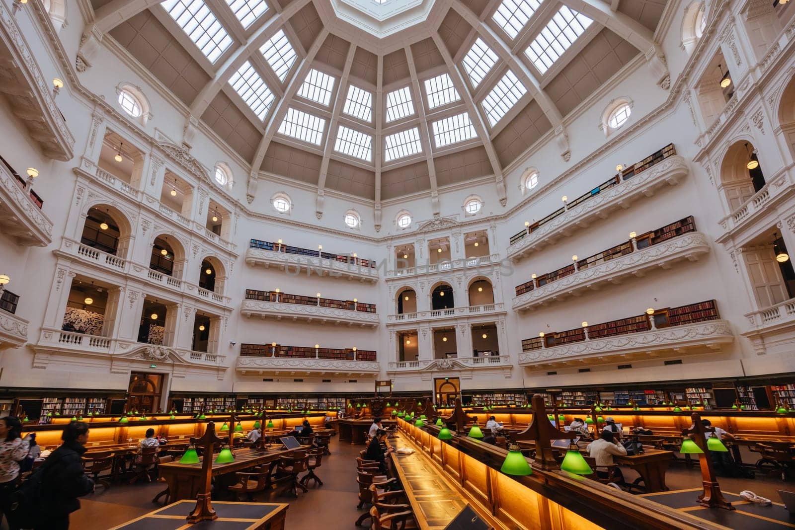 MELBOURNE, AUSTRALIA - DECEMBER 2 2023: The La Trobe Reading Room in the State Library of Victoria located in Melbourne, Victoria, Australia