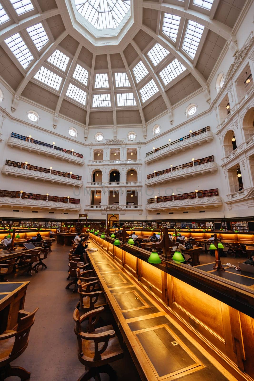 MELBOURNE, AUSTRALIA - DECEMBER 2 2023: The La Trobe Reading Room in the State Library of Victoria located in Melbourne, Victoria, Australia