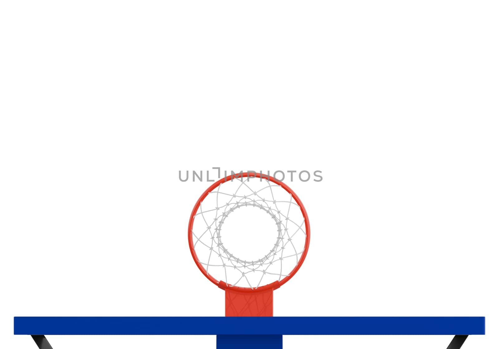 Professional basketball hoop and backboard Bottom view
