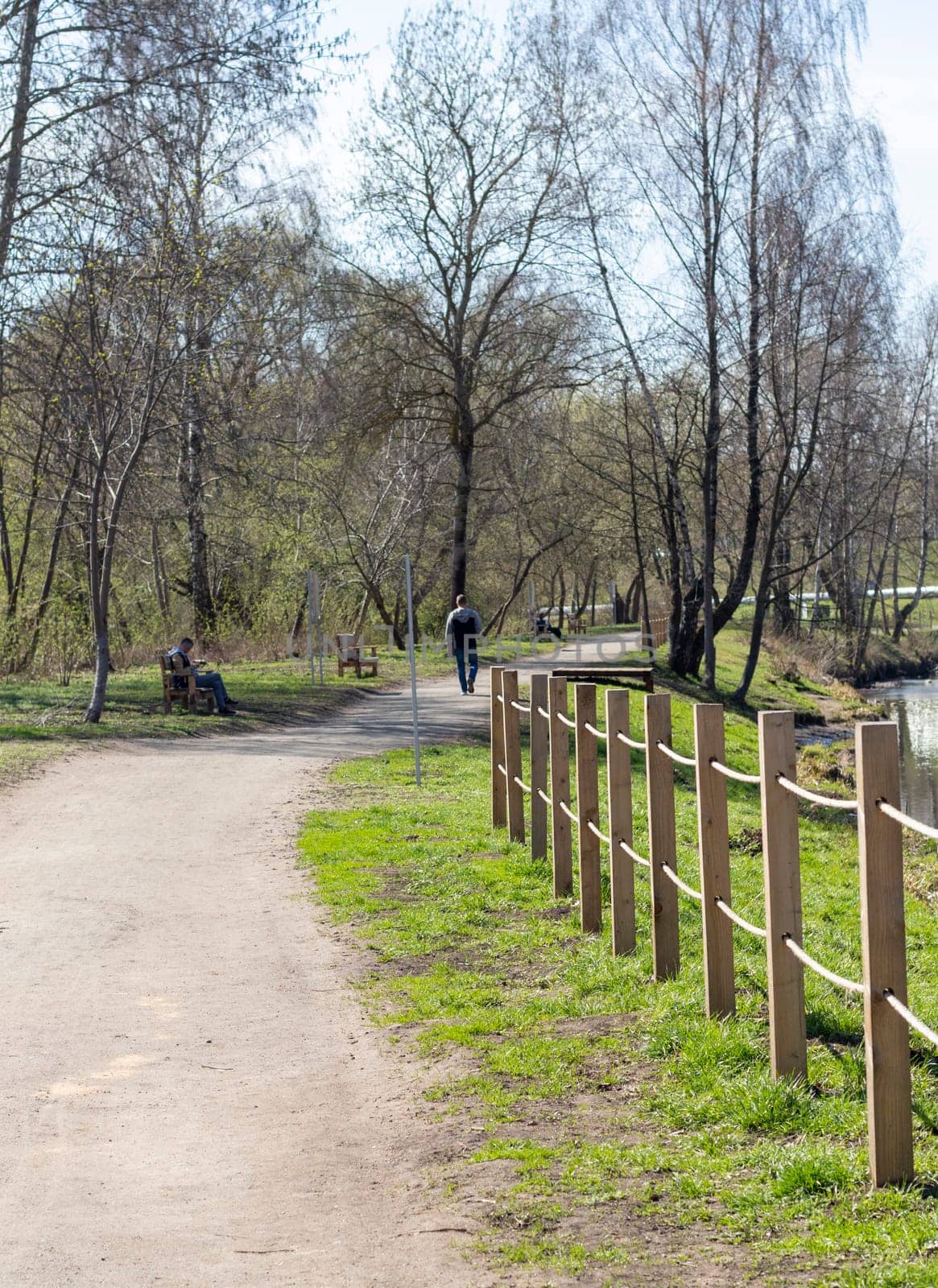 People enjoying first warm days outdoors