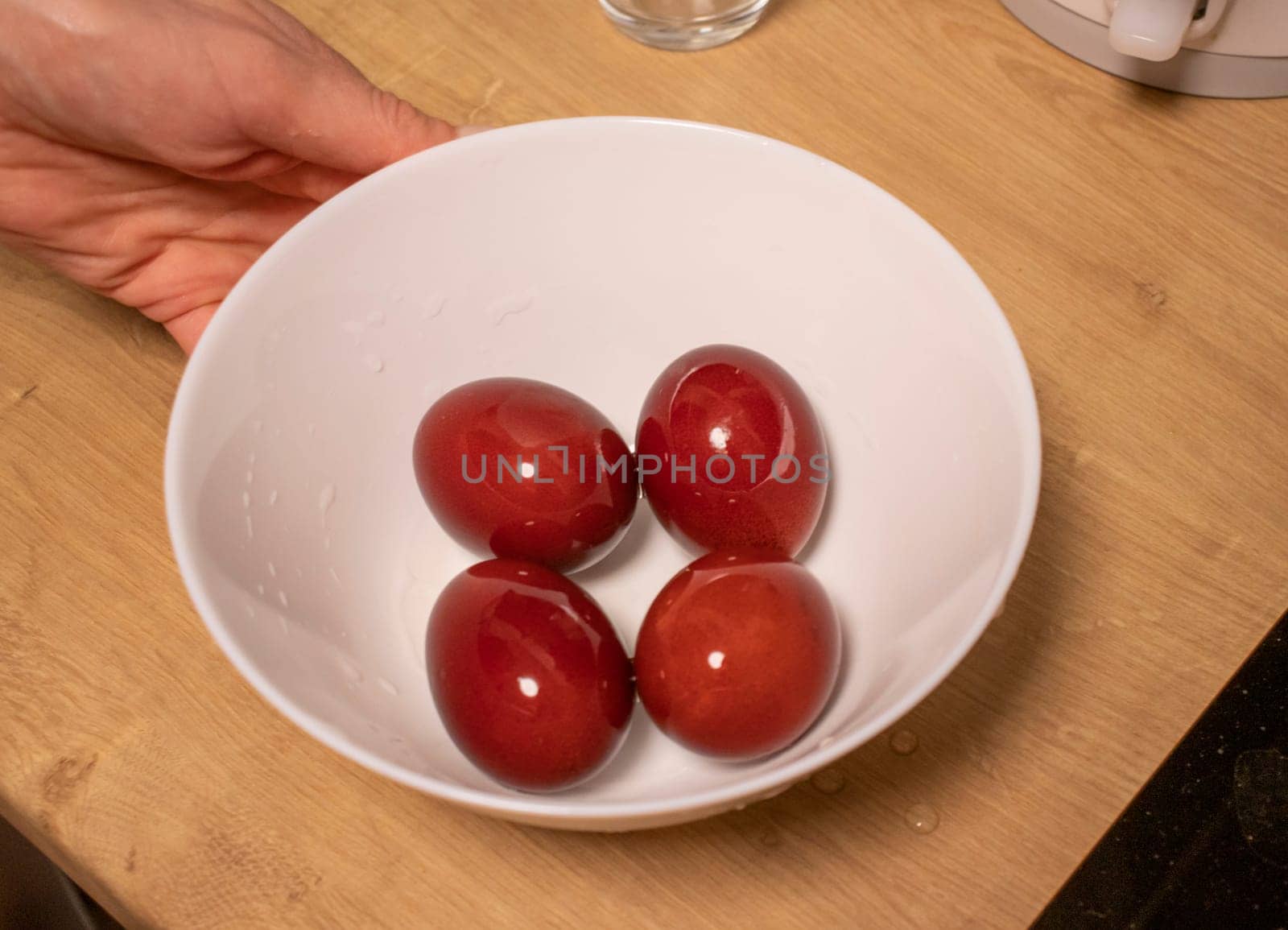 Easter eggs just colored with onion peel