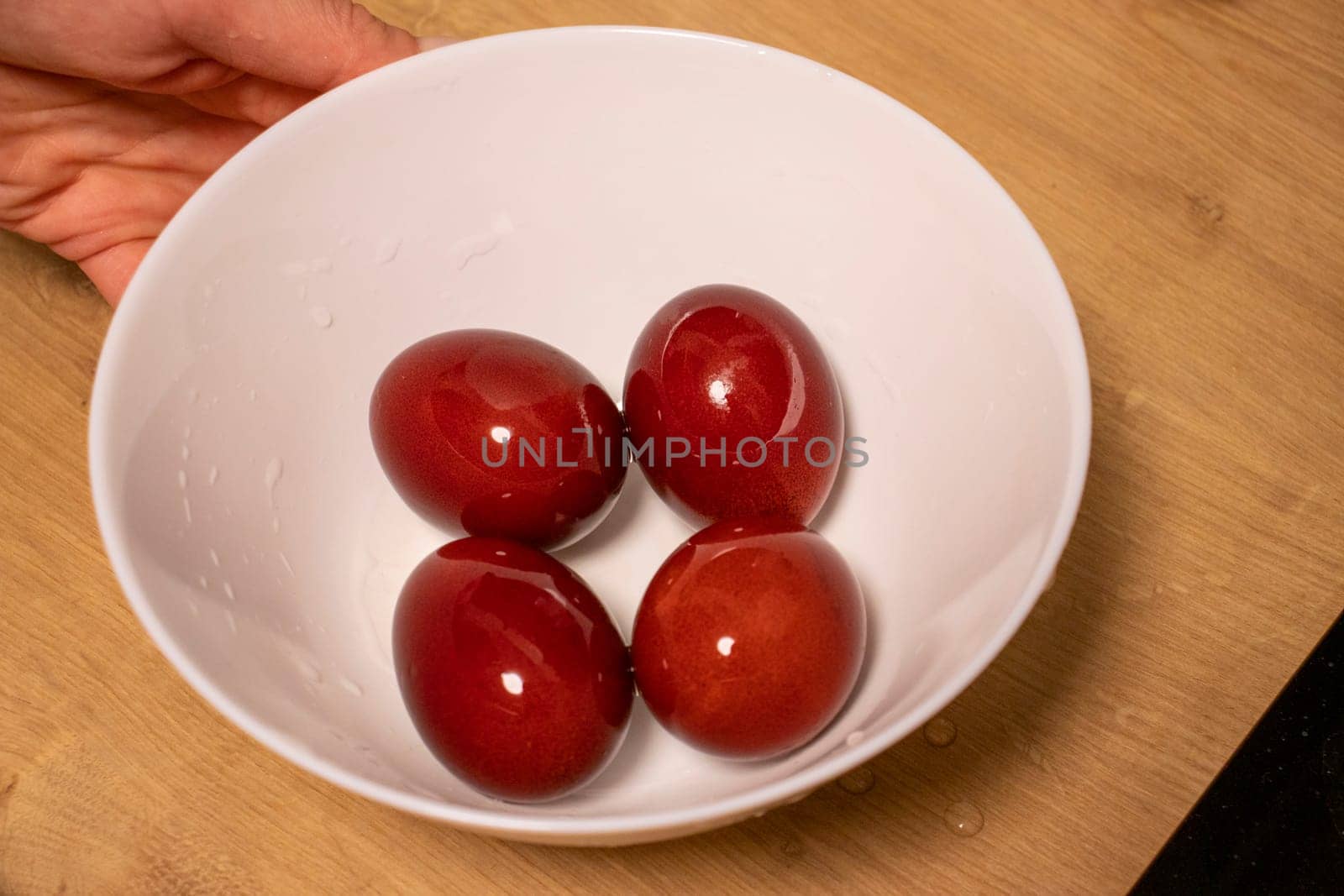 Easter eggs just colored with onion peel