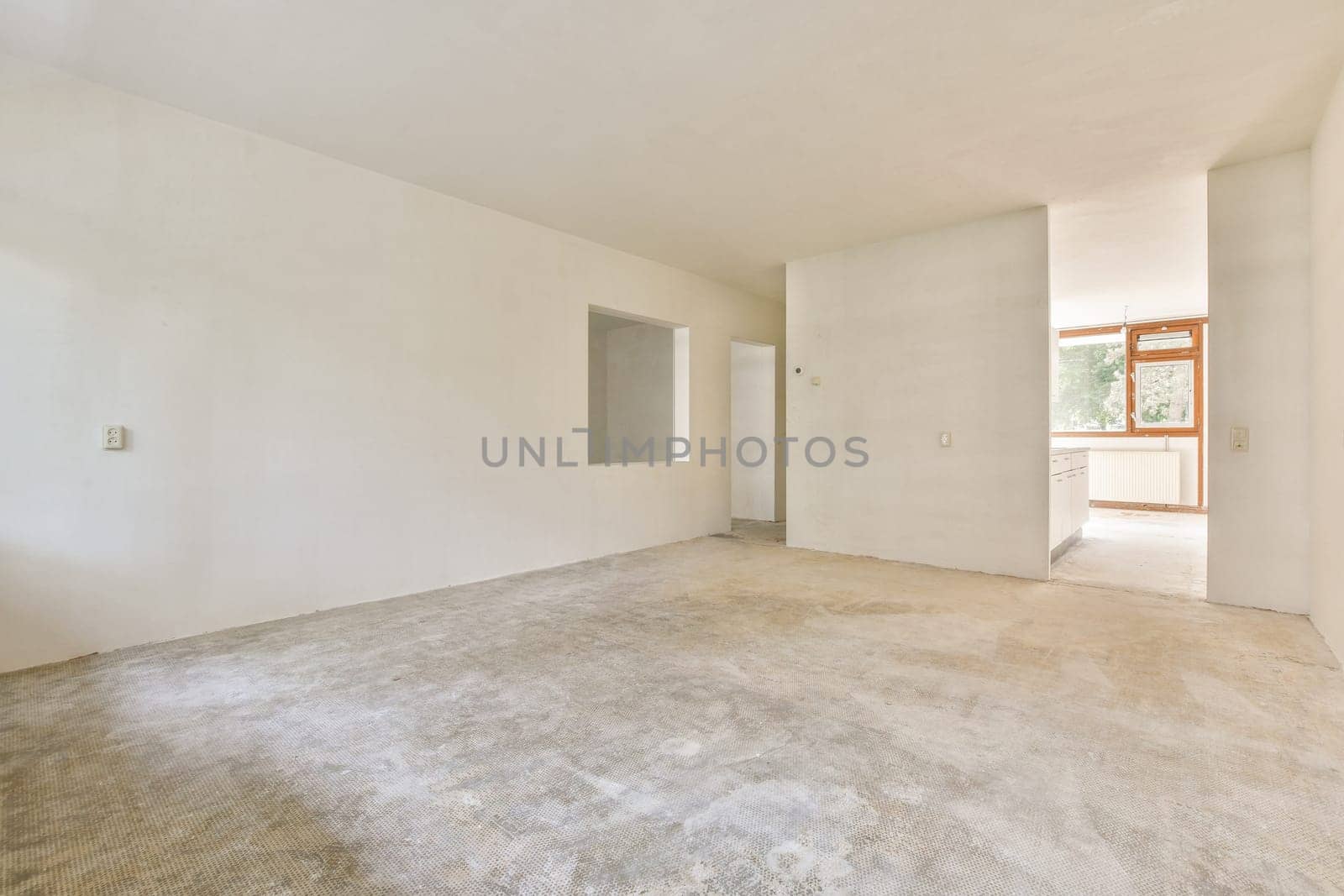 A minimalist and spacious interior featuring multiple light tones, designed to create an airy atmosphere. Perfect for contemporary living spaces.