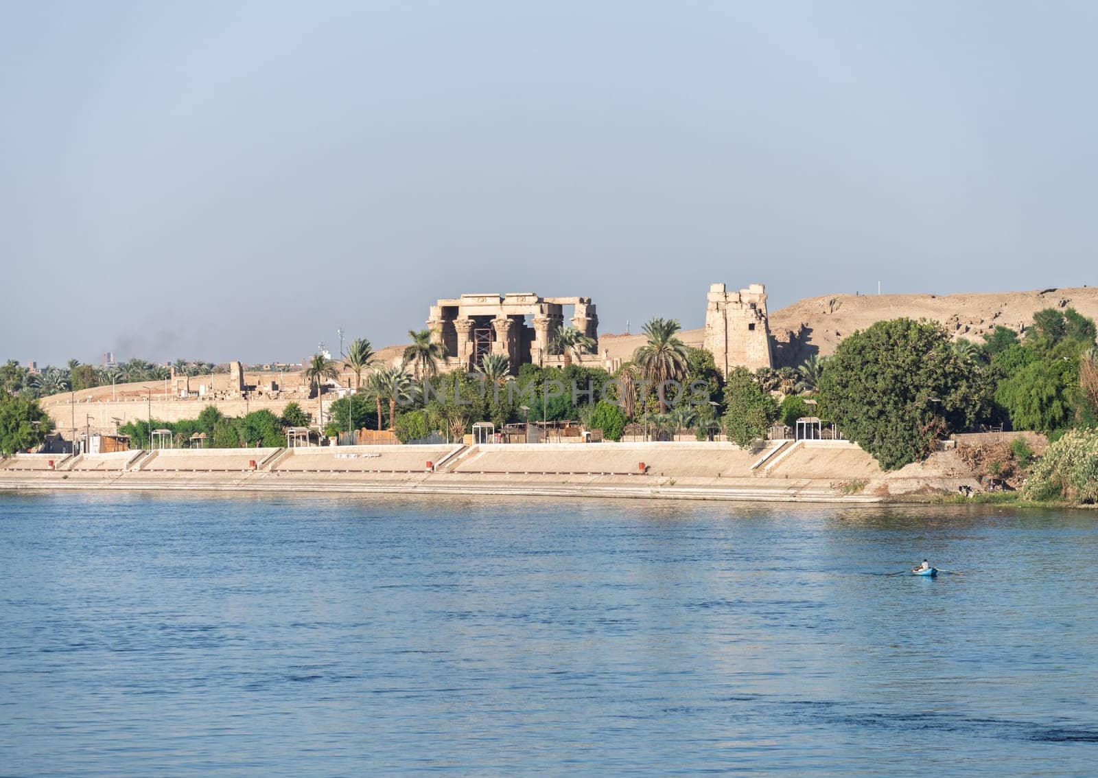 Magnificent temples of Sobek and Horus stands above the River Nile at Kom Ombo