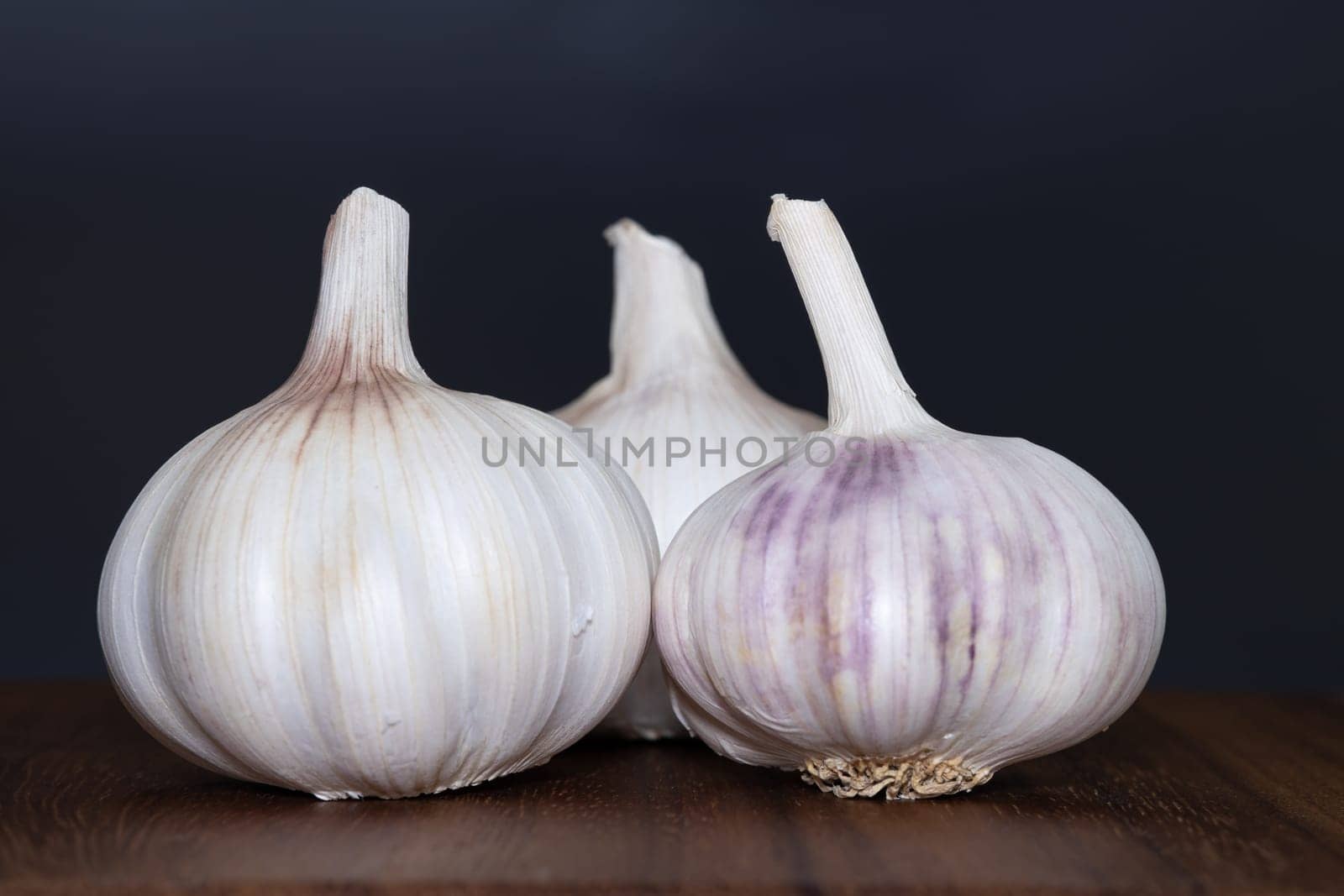 Garlic Cloves Bulb, Asian food favor herbal ingredient closeup studio shot