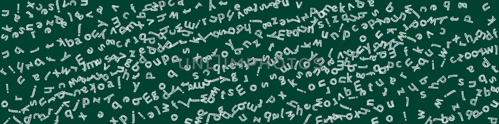 Falling letters of English language. Colorful childish flying characters of Latin alphabet. Foreign languages study concept. Back to school banner .
