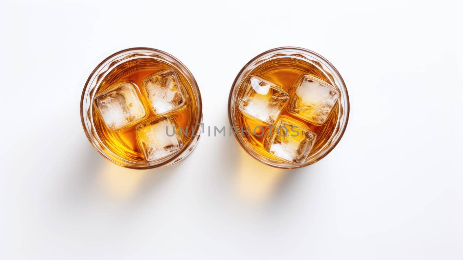 Two glasses with cocktails on white background for joyful celebration. Summer vibe.