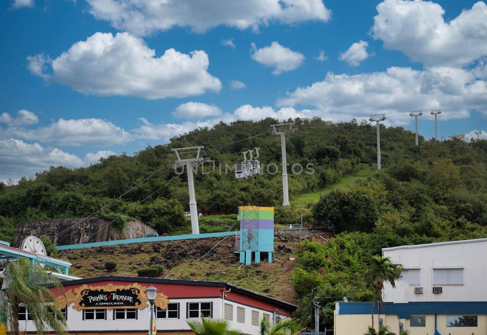 ST THOMAS, USVI - February 1, 2025 Skylift Above Havensite on St Thomas