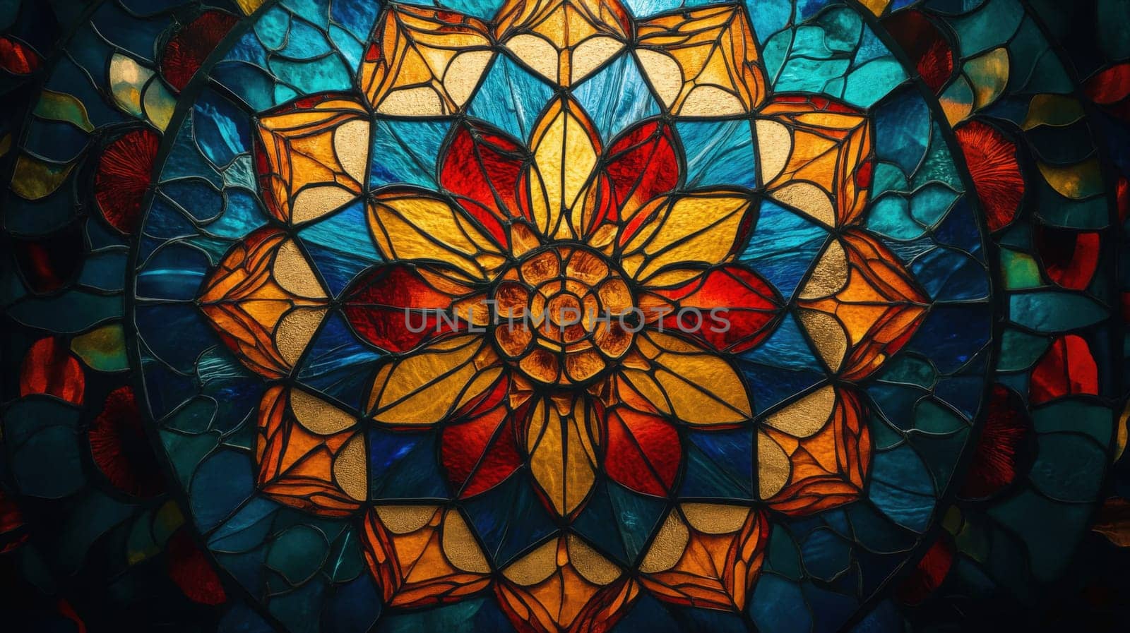 Stained Glass Floral Motif backdrop