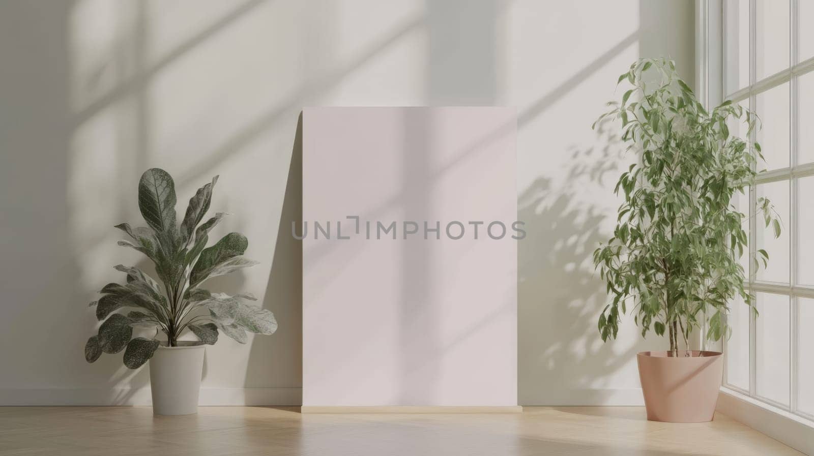Standing Posters Realistic Mockup on Neutral Backdrop