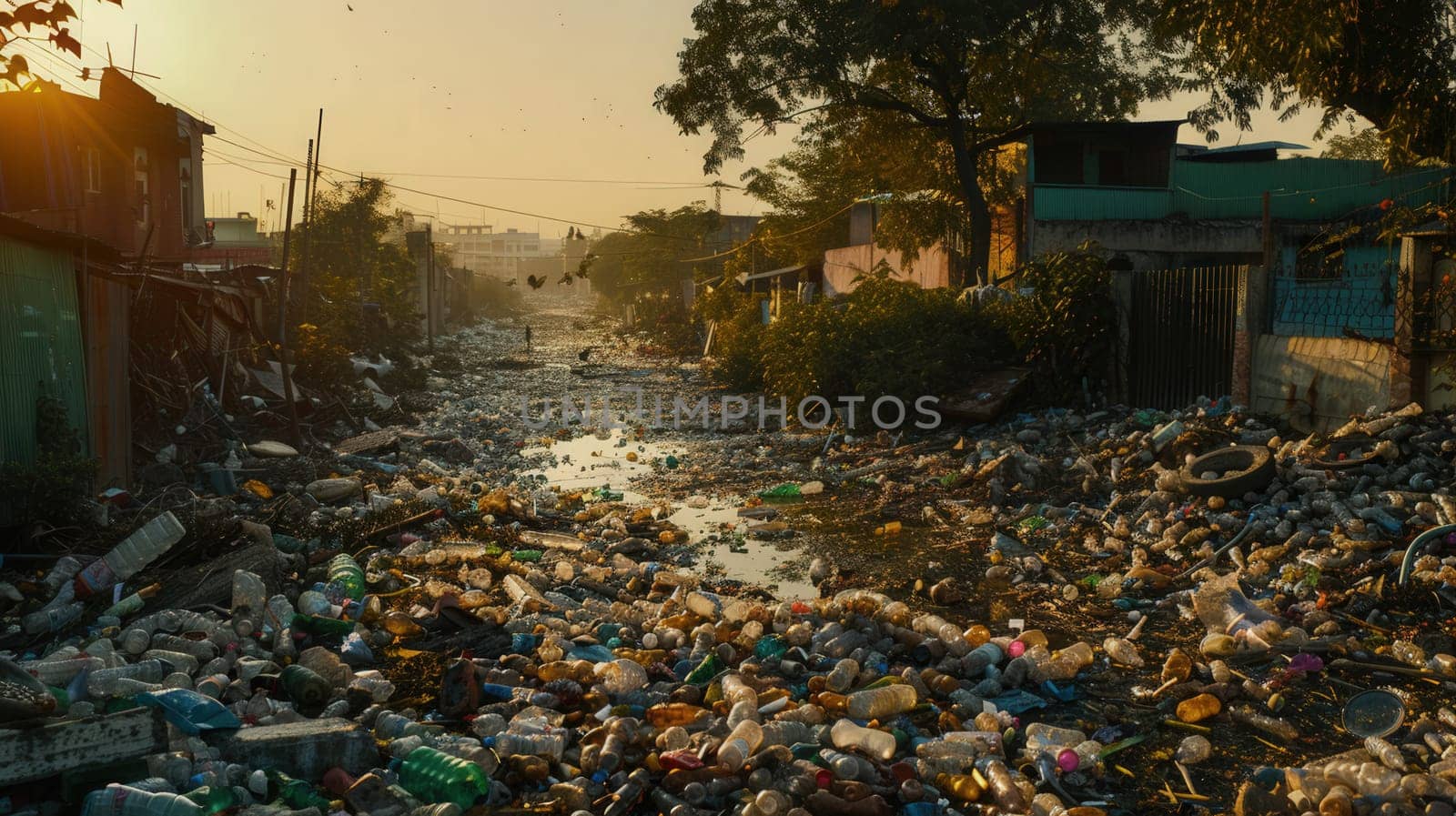 Plastic Pollution of the environment. Giant trash dumps
