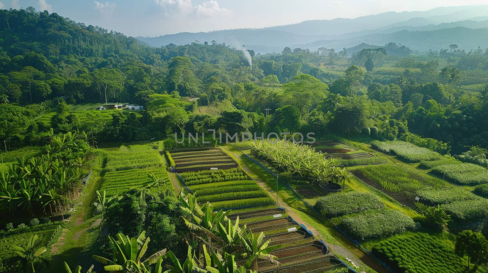 massive industrial permaculture farming project drone footage
