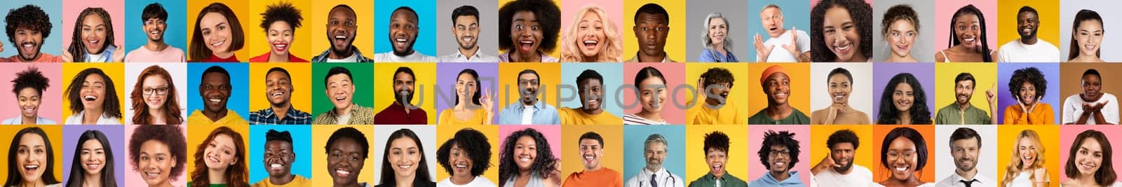 A vibrant collage showcases a collection of smiling faces from various backgrounds, highlighting the beauty of diversity and the joy of shared experiences.
