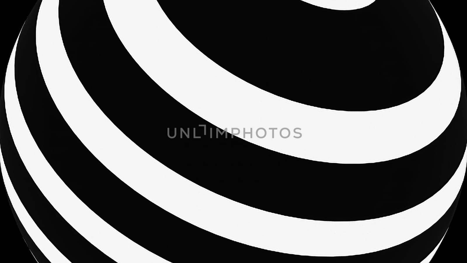 Hypnotic black and white stripes. Computer generated 3d render