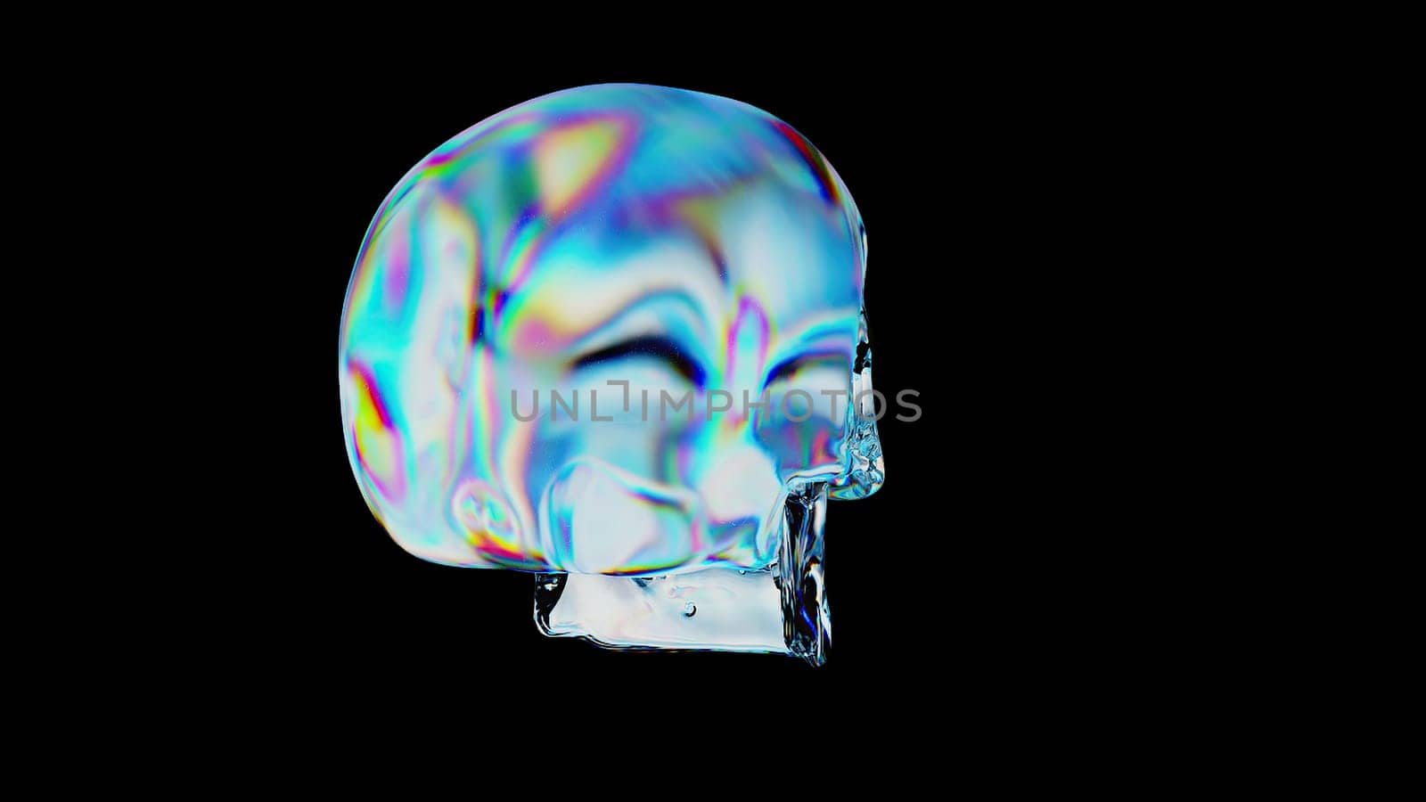 Abstract glass skull. Computer generated 3d render