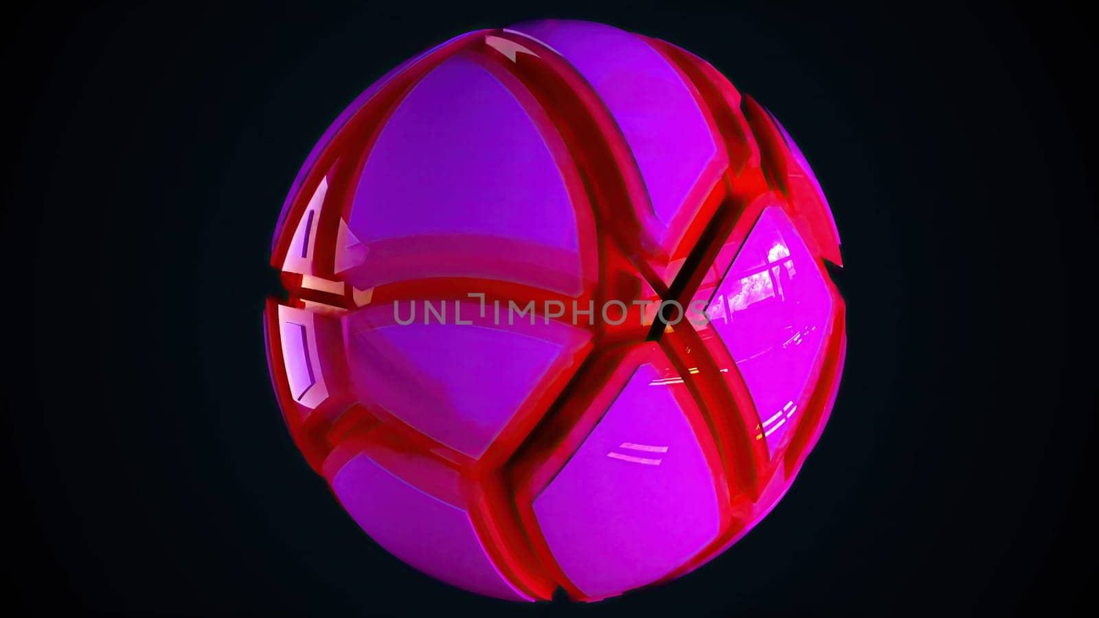 Fractured colorful sphere. Computer generated 3d render
