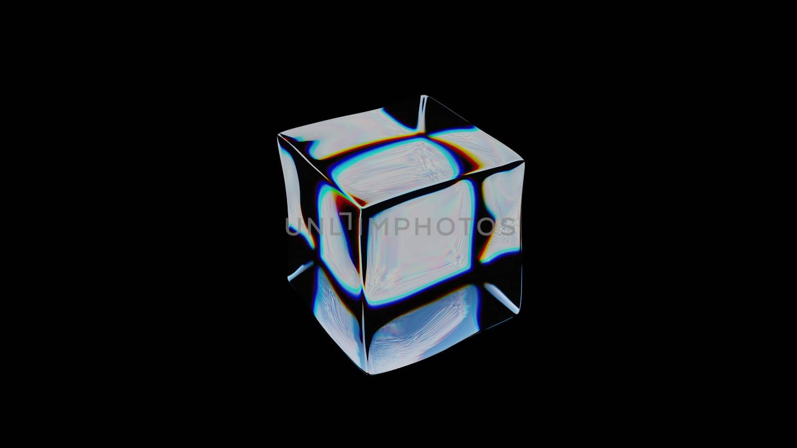 3d Glass cube. Computer generated