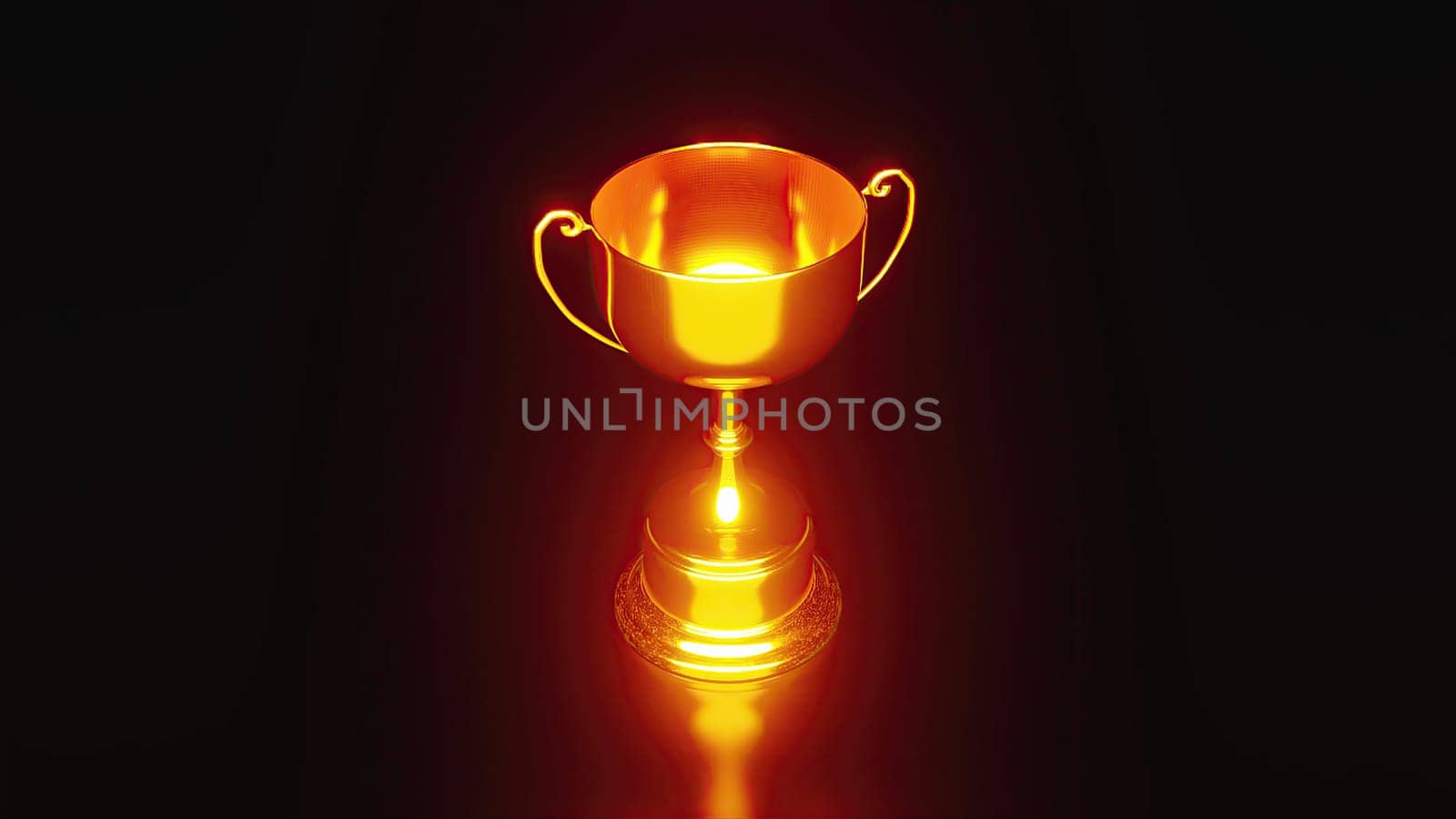 Gold trophy cup. Computer generated 3d render