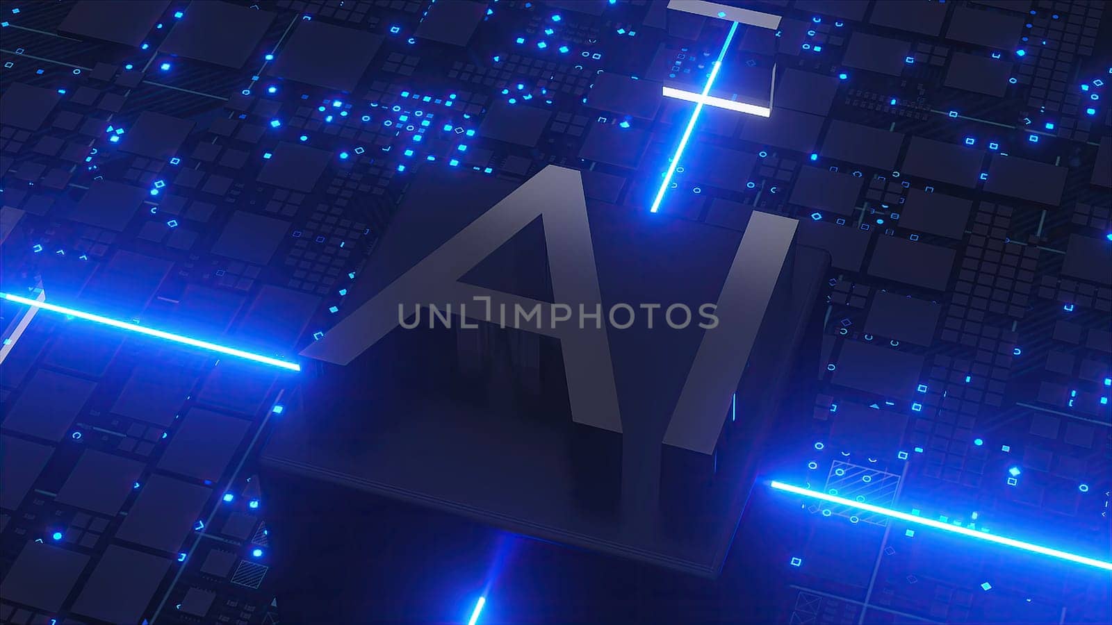 AI 3d text. Computer generated
