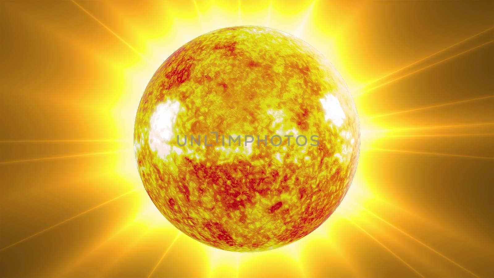 Abstract bright sun. Computer generated 3d render