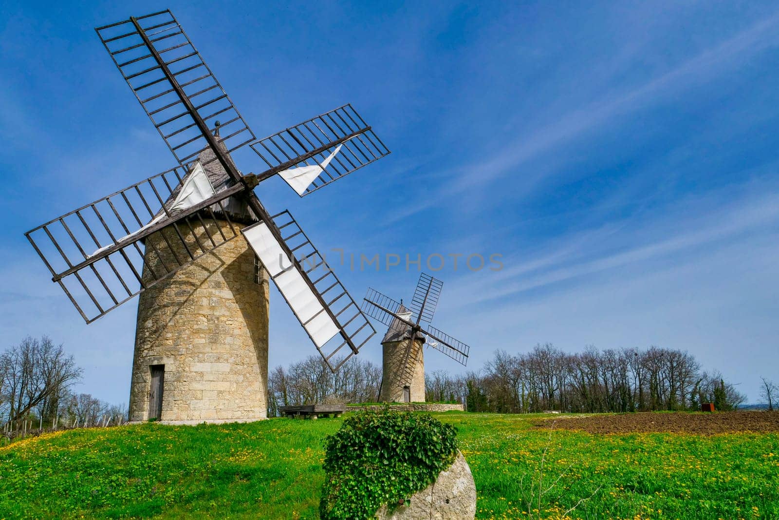 A view of moulins de Calon, Montagne Saint Emilion, France