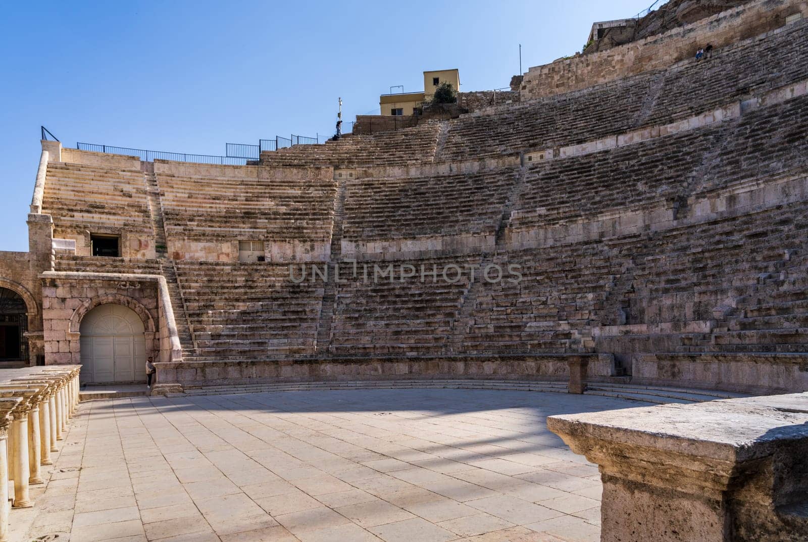 Roman Theatre of Amman is a 6,000-seat, 2nd-century amphitheater with very steep seating