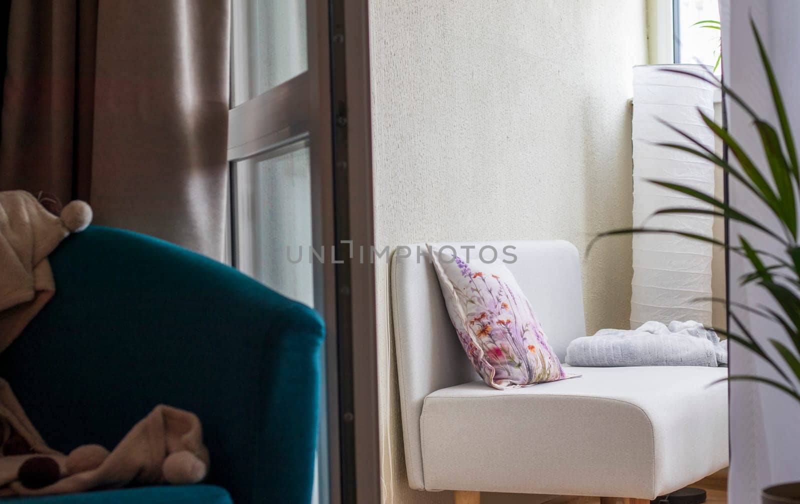 Decorative cushion on the sofa