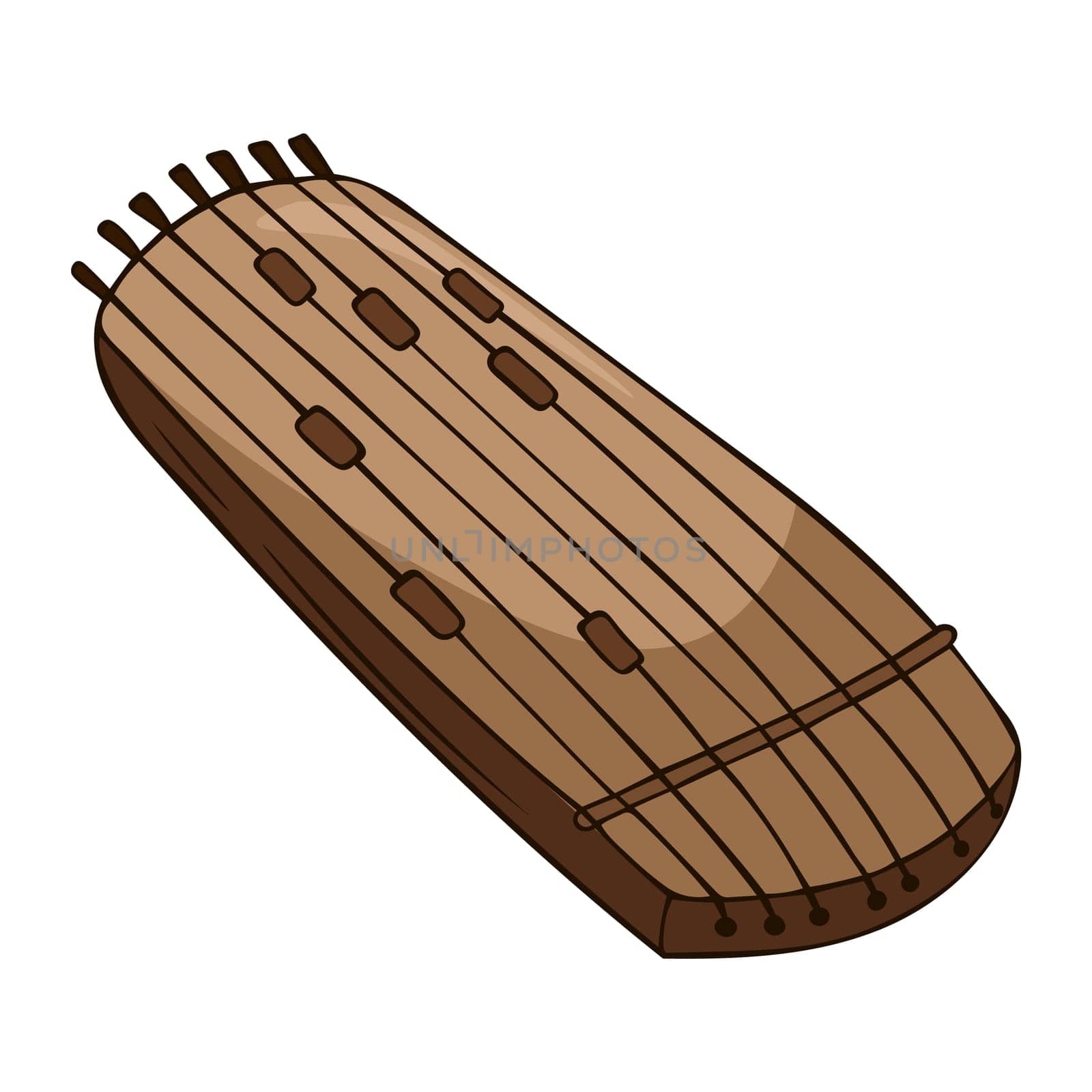 Kazakh traditional folk musiacal instrument zhetygen vector illustation.