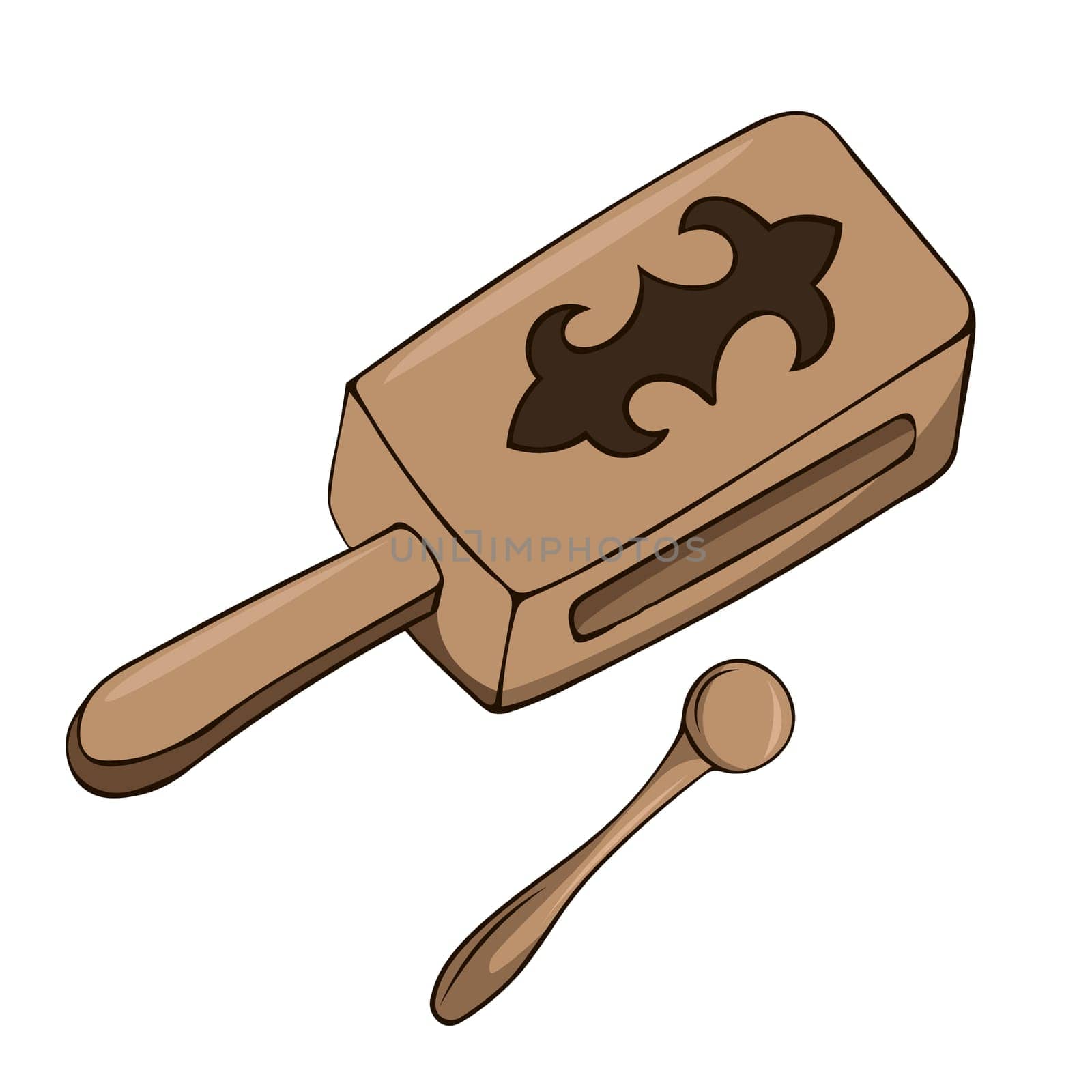 Toqyldak, Tokyldak Kazakh traditional folk musiacal instrument. Vector illustration.